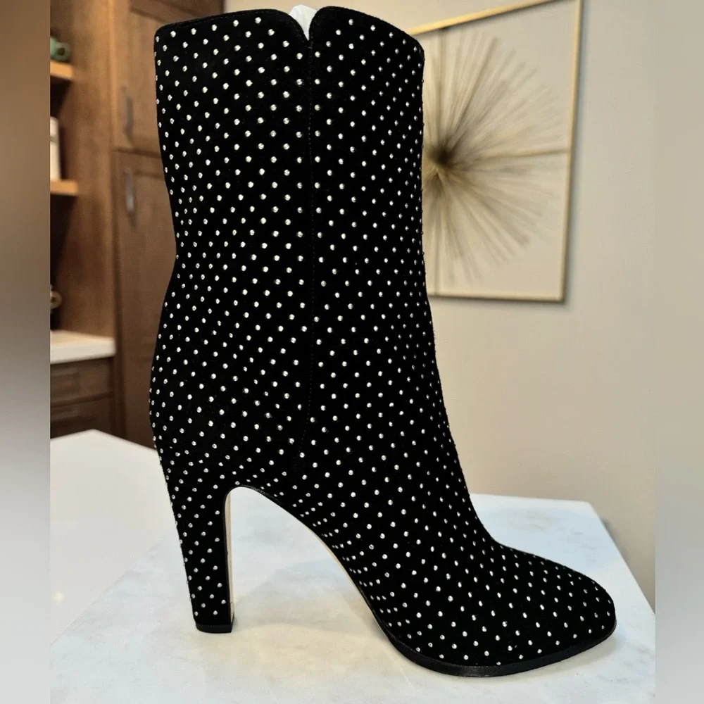 Jimmy Choo All Studded Tari Mid Heeled Boots - Picture 5 of 6